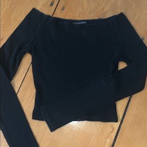 Black Brandy Melville Wide Neck Long Sleeve